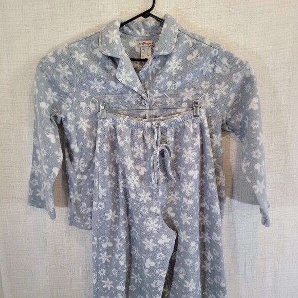 Disney Other - Vintage Disney 2pc Pajama Set Women's Small Gray Mickey Minnie Snowflake